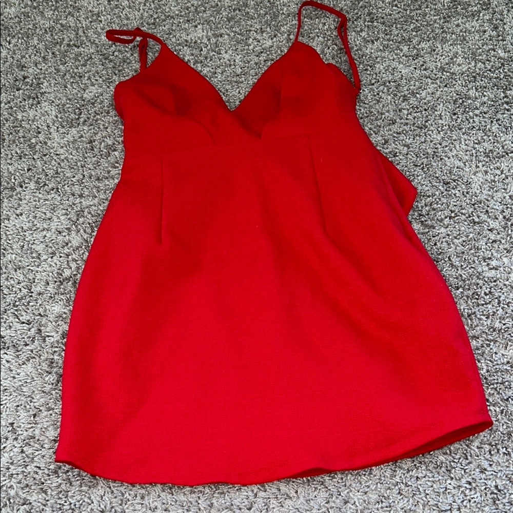 Luxxel little red‎ dress medium side zip adjustable strap